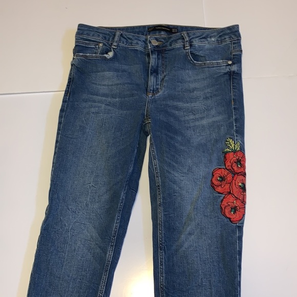 Zara Boho Floral Embroidered Skinny Jeans - Women’s Size 6 - Picture 2 of 6